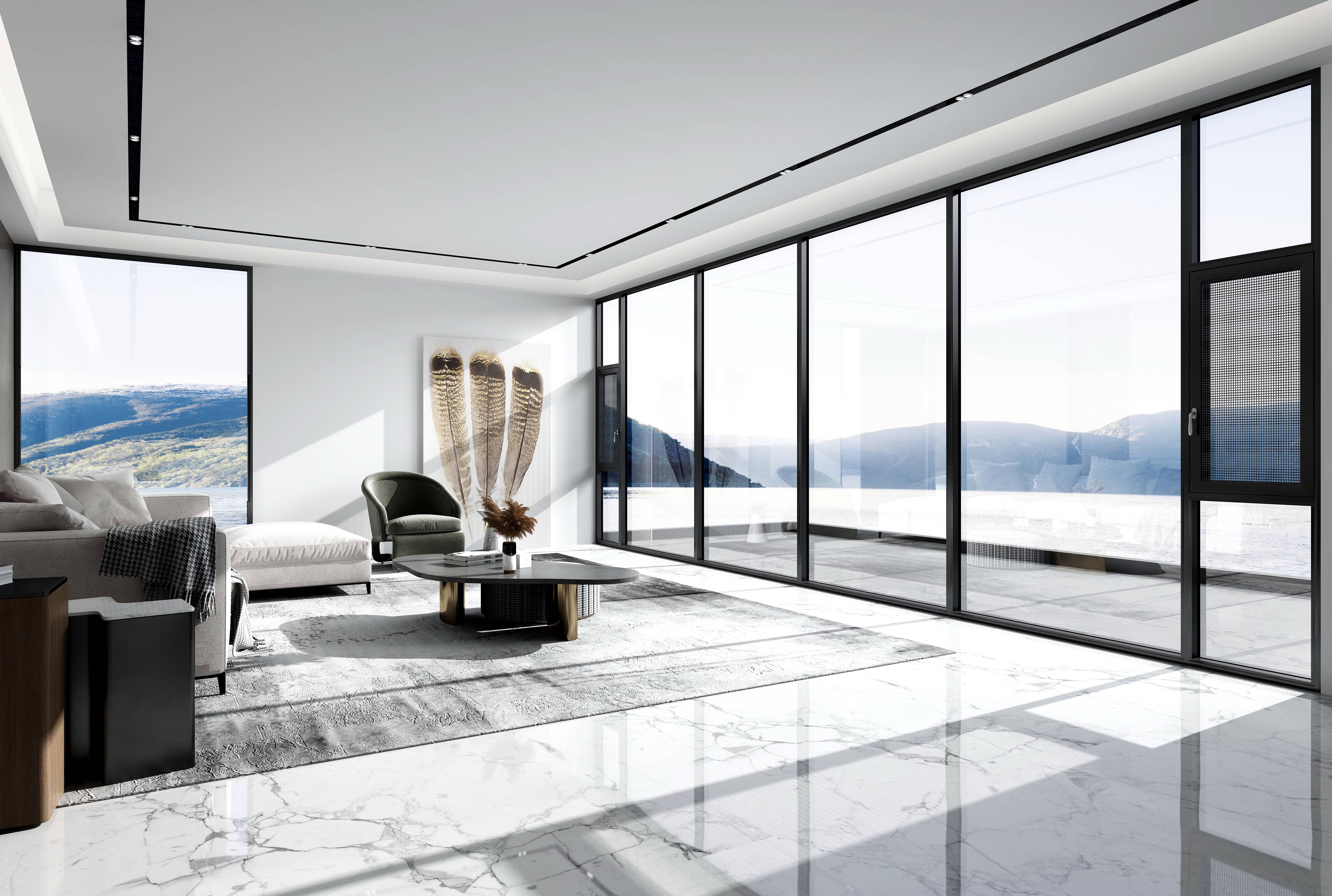 窗纱一体平开窗